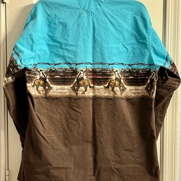 Vintage Large Panhandle Slim Cowboy Western Rodeo Snap Shirt - Picture 2 of 6